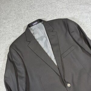 Stafford Blazer Mens 46 Short Black Wool Two Button Suit Jacket Regular Fit